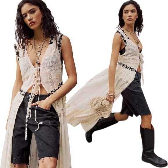 Free People We the Free Ghost Town Long Jean Short Women's 26 Black Denim NWT